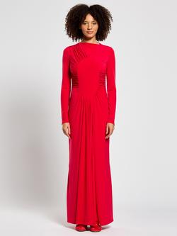 DASKA Chara Ruched Maxi Dress, Red