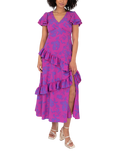 Lovedrobe Floral Ruffle Detail Midaxi Dress, Pink