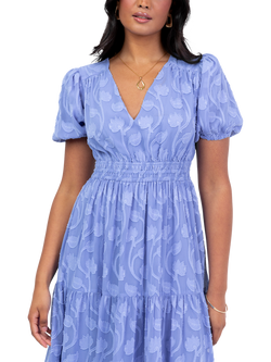 Lovedrobe Floral Burn Out Midi Dress - view 2, Blue