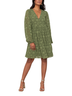 Lovedrobe Floral Embroidered Mini Dress, Khaki