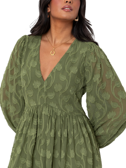 Lovedrobe Floral Embroidered Mini Dress - view 2, Khaki