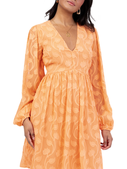 Lovedrobe Floral Embroidered Mini Dress - view 2, Orange
