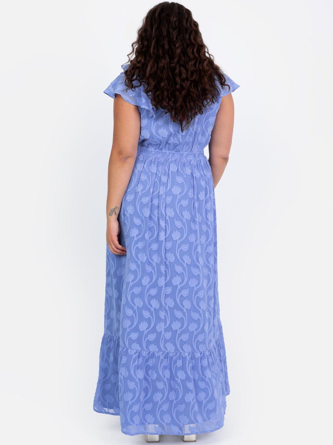 Product image 8 of 11, which shows Lovedrobe Floral Embroidered Maxi Dress, Blue, 8