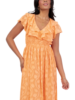 Lovedrobe Floral Embroidered Maxi Dress - view 2, Orange