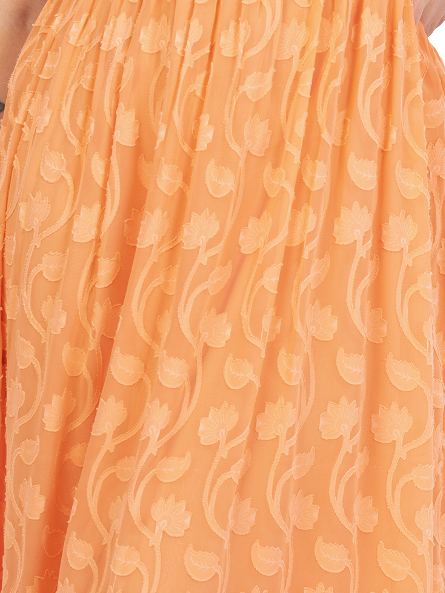 Product image 9 of 9, which shows Lovedrobe Floral Embroidered Maxi Dress, Orange, 8