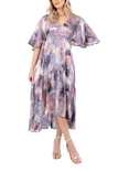 Lovedrobe Angel Sleeve Marble Print Midi Dress
