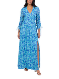 Lovedrobe Leaf Print Maxi Dress, Blue