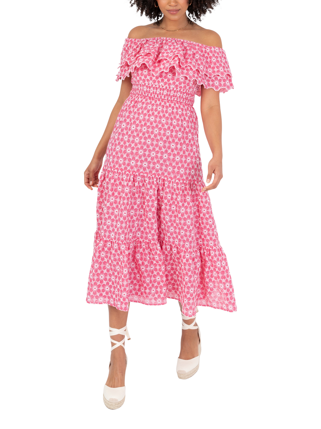 strapless open back dress BARDOT HOT PINK PIN UP DRESS – lookbooksapp main image 1