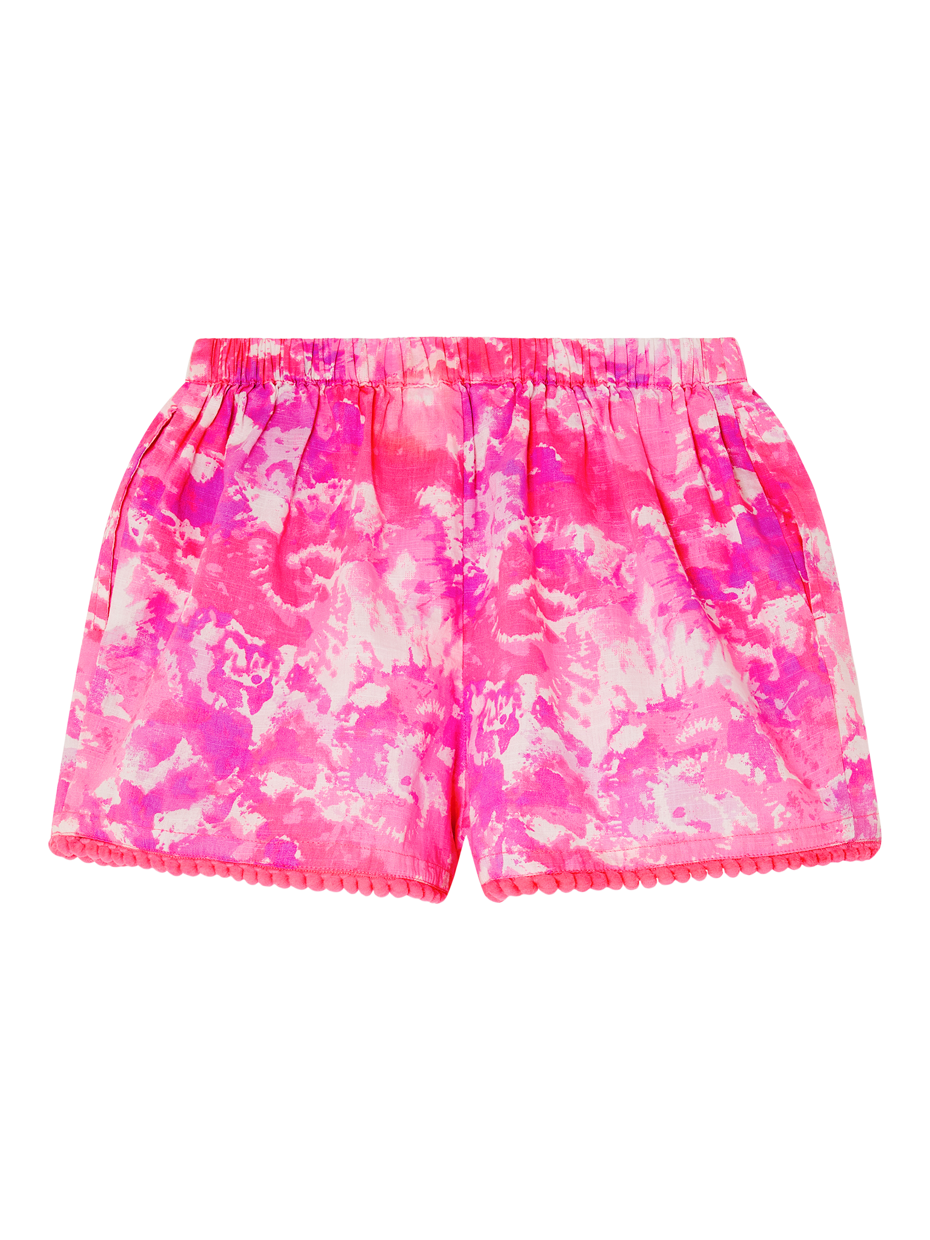 Product image 2 of 3, which shows Angels by Accessorize Kids' Tie Dye Shorts, Brights Multi, 3-4 years
