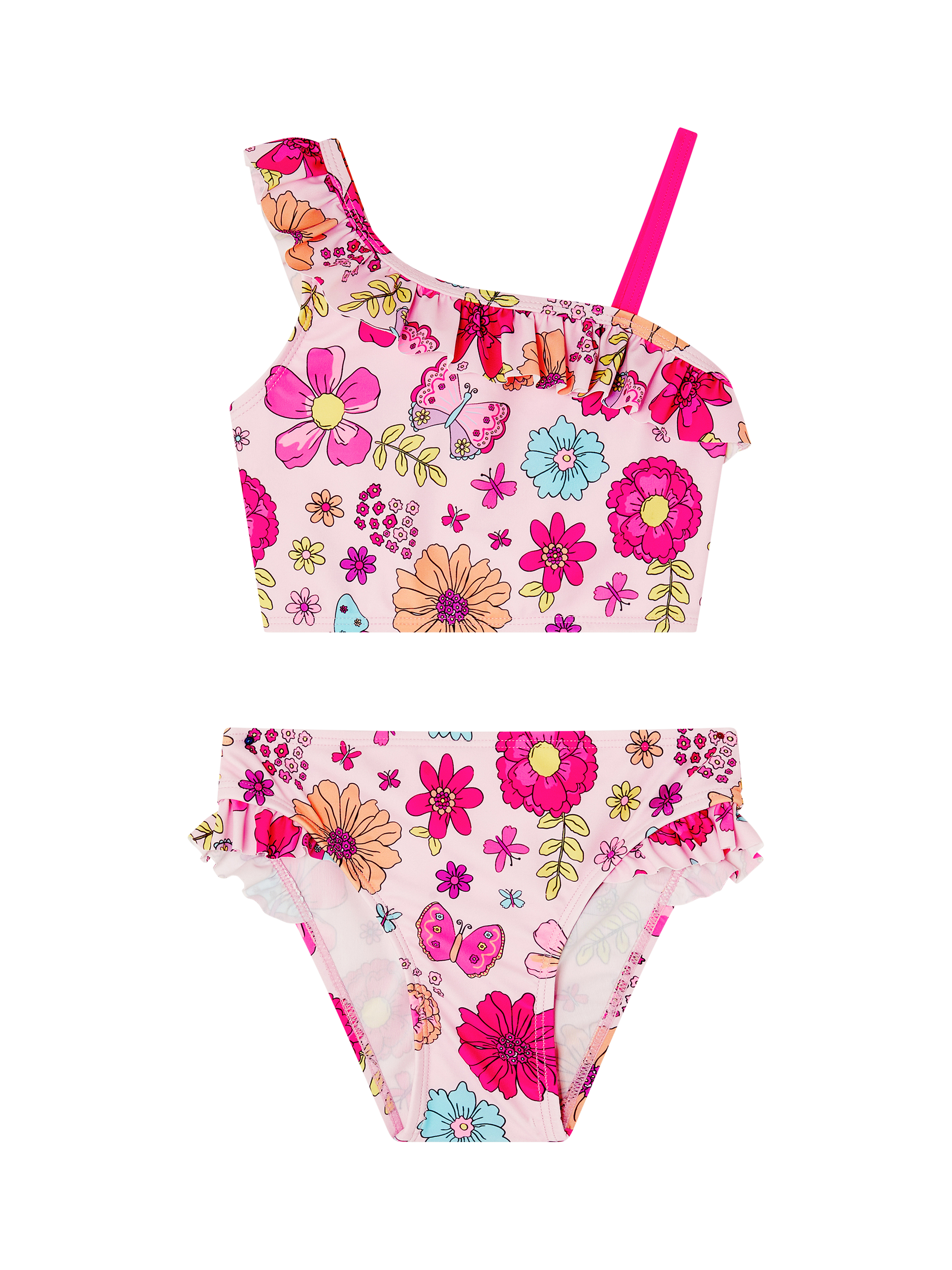 Product image 1 of 3, which shows Angels by Accessorize Kids' Retro Bloom Tankini, Brights Multi, 18-24 months