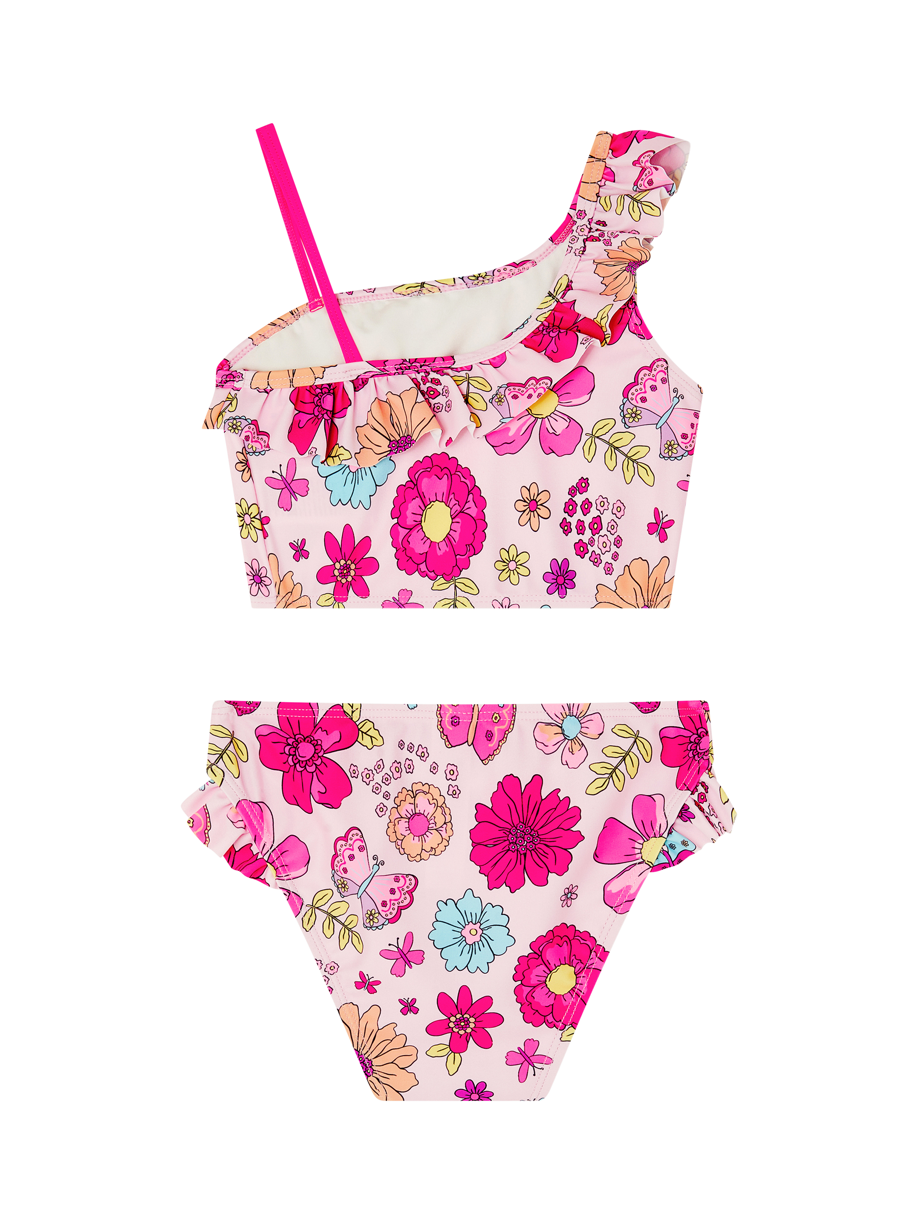 Product image 2 of 3, which shows Angels by Accessorize Kids' Retro Bloom Tankini, Brights Multi, 18-24 months