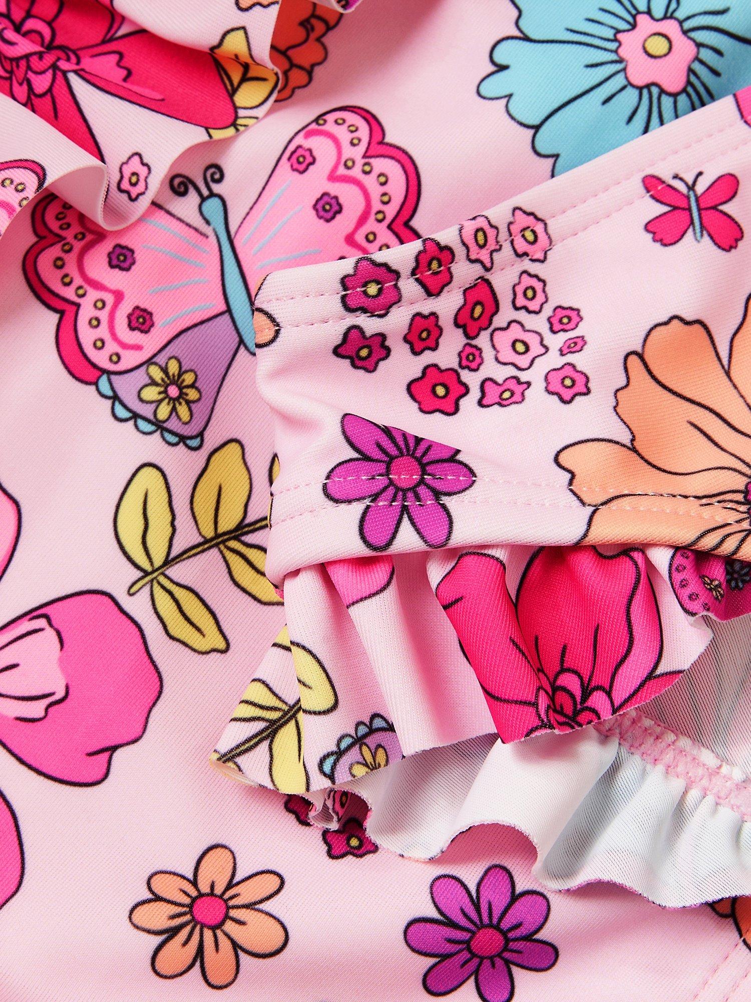 Product image 3 of 3, which shows Angels by Accessorize Kids' Retro Bloom Tankini, Brights Multi, 18-24 months
