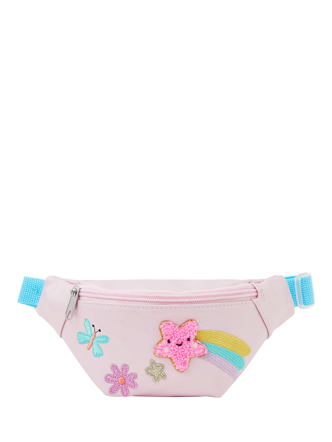Product image 1 of 4, which shows Angels by Accessorize Kids' Star Belt Bag, Pink, One Size