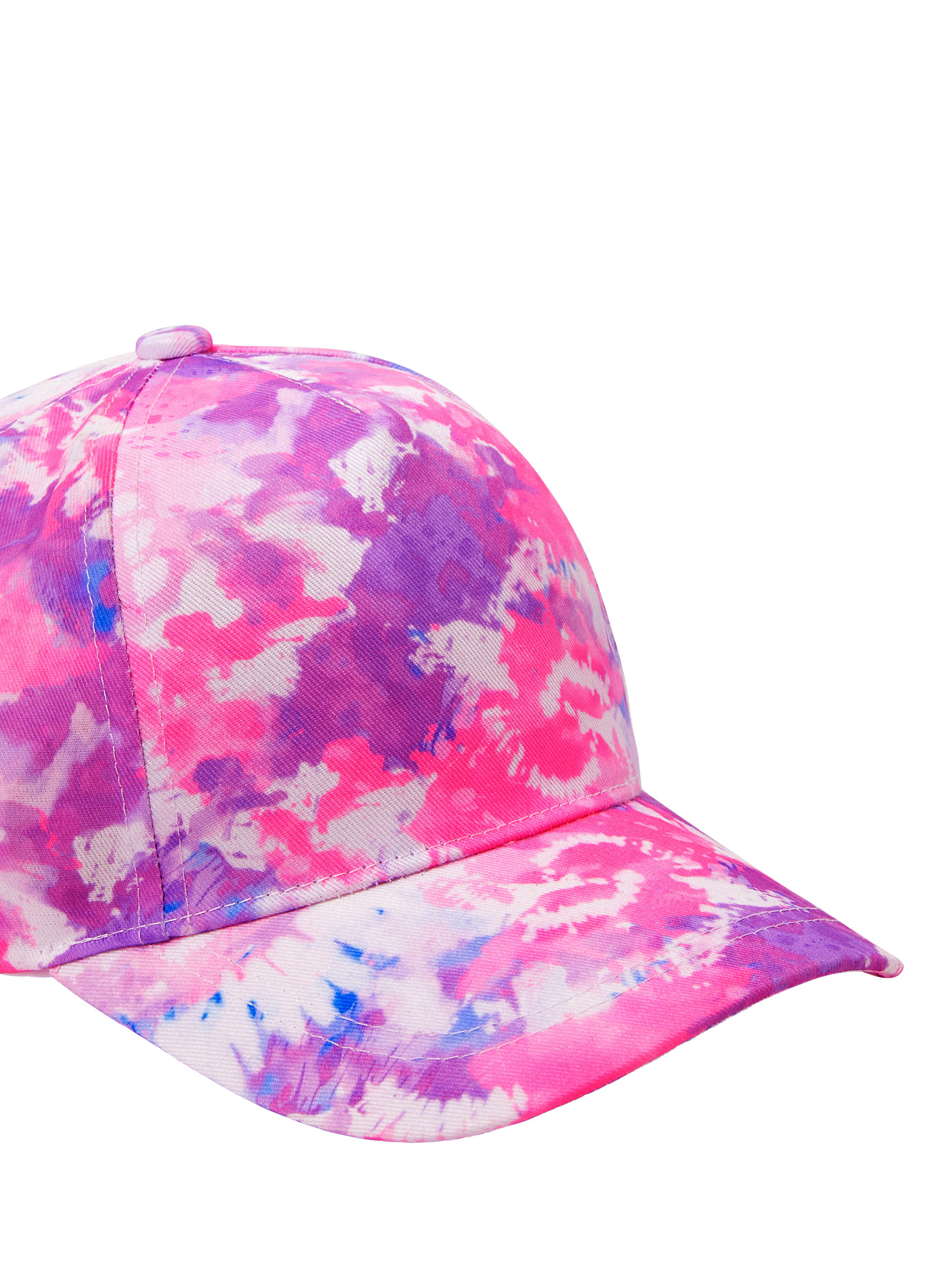 Product image 3 of 3, which shows Angels by Accessorize Kids' Tie-Dye Baseball Cap, Brights Multi, 3-6 years