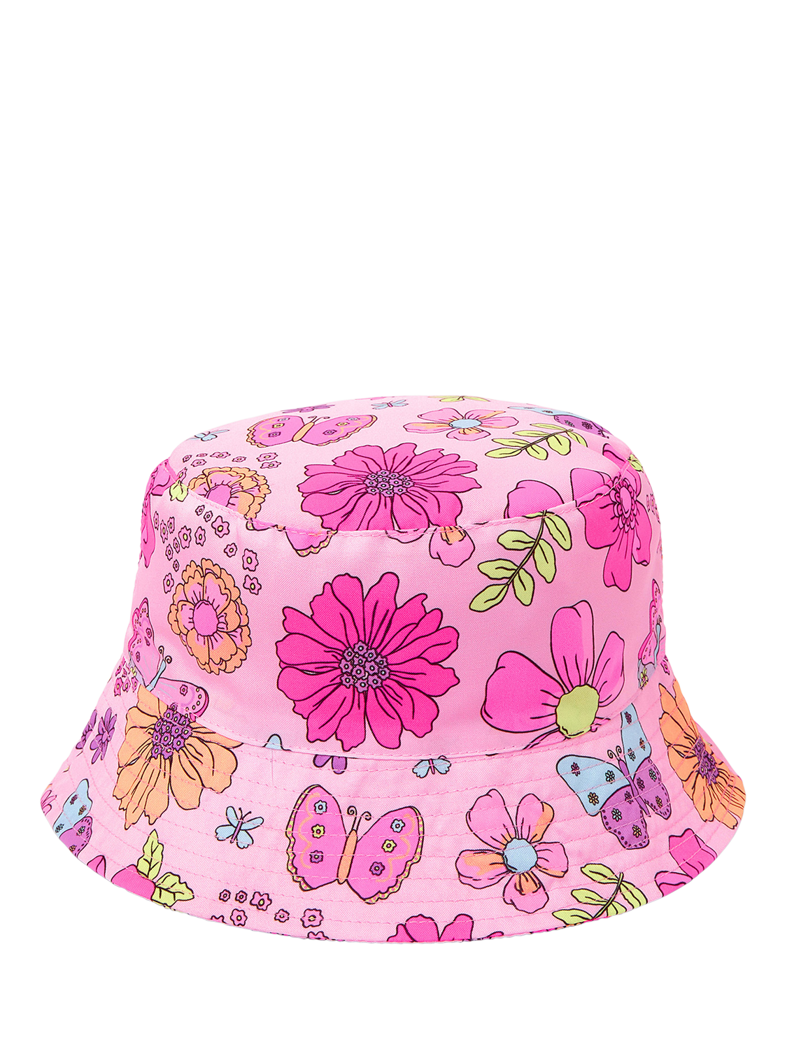 Product image 1 of 2, which shows Angels by Accessorize Kids' Floral Print Bucket Hat, Pastel Multi, 3-6 years