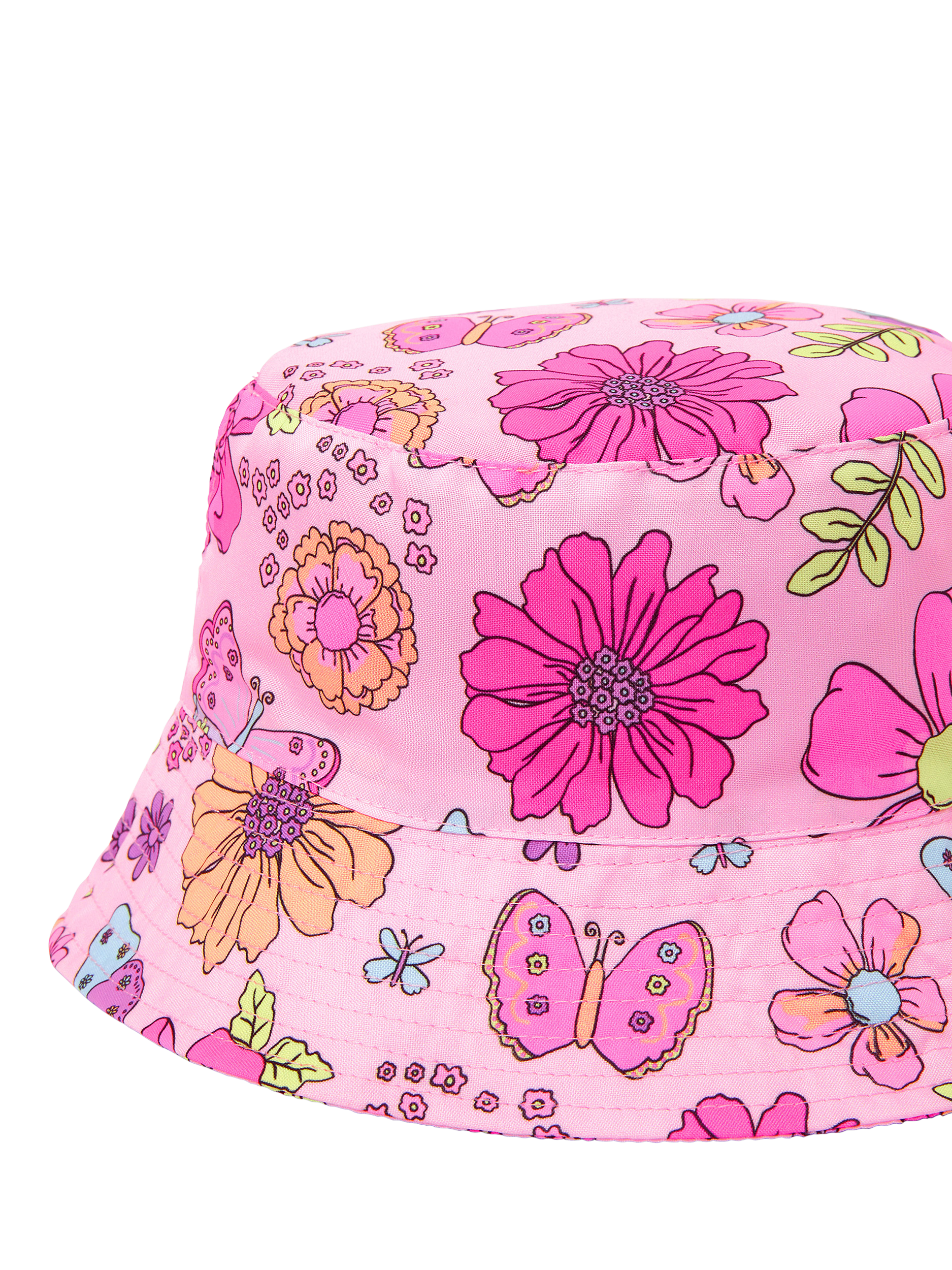 Product image 2 of 2, which shows Angels by Accessorize Kids' Floral Print Bucket Hat, Pastel Multi, 3-6 years
