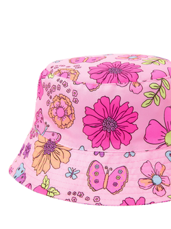 Angels by Accessorize Kids' Floral Print Bucket Hat, Pastel Multi - view 2, Pastel Multi