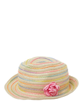 Angels by Accessorize Kids' Corsage Woven Trilby Hat, Pastel Multi