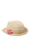 Angels by Accessorize Kids' Corsage Woven Trilby Hat, Pastel Multi