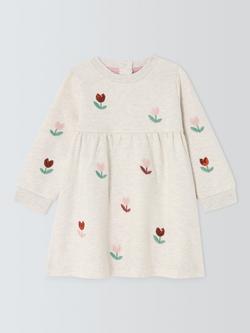 John Lewis Baby Cotton Tulip Dress, Natural, Natural