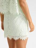 Forever New Lola Button Lace Mini Skirt, Light Green