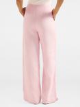 Forever New Cynthia Wide Leg Pure Linen Trousers, Pink Sorbet