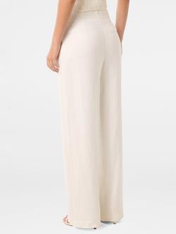 Forever New Posey Wide Leg Pure Linen Trousers, Porcelain - view 2, Porcelain