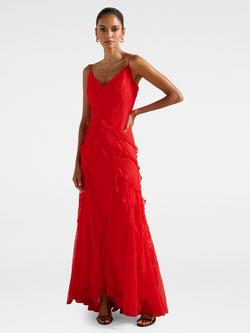 Forever New Petite Gabrielle Ruffle Maxi Dress, Chilli Red, Chilli Red