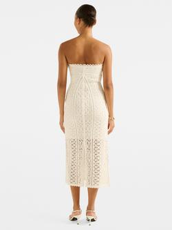 Forever New Arianna Crochet Midi Dress, Porcelain - view 2, Porcelain