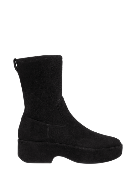 FitFlop F-Luma Suede Mid Calf Boots, Black, Black
