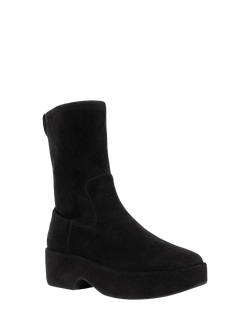 FitFlop F-Luma Suede Mid Calf Boots, Black - view 2, Black