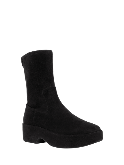 FitFlop F-Luma Suede Mid Calf Boots, Black - view 2, Black