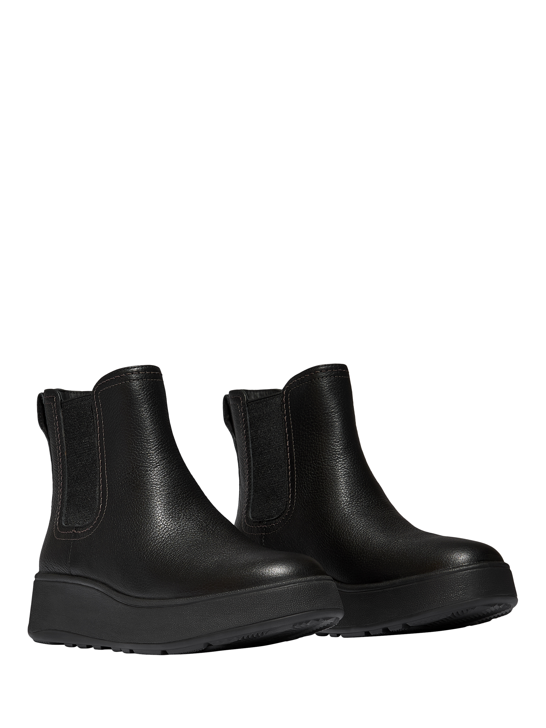 Product image 3 of 4, which shows FitFlop Tumbled Leather Chelsea Boots, Black, 3