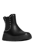 FitFlop F-Mode Gem Trim Leather Flatform Chelsea Boots, All Black