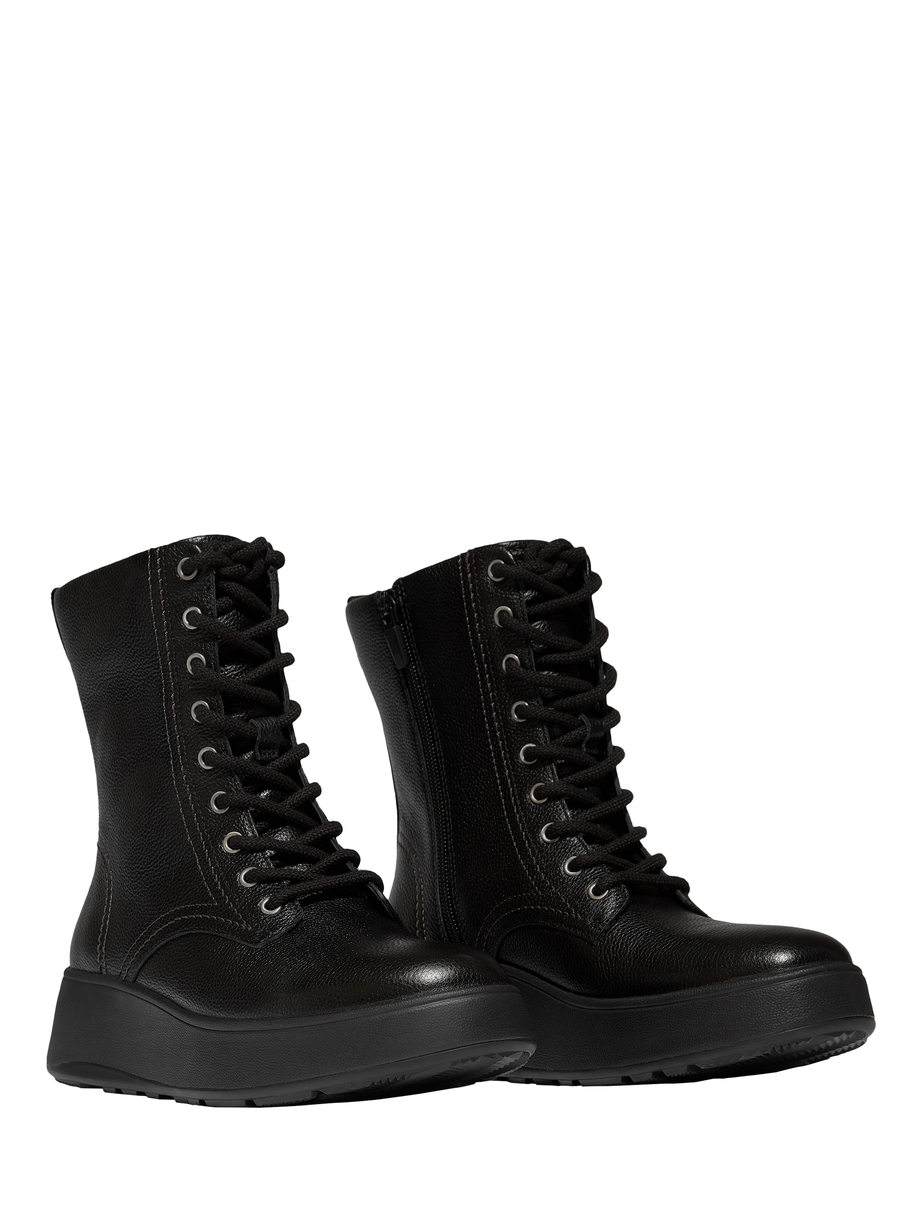 John Lewis Leather Boots With Zipper In Front FitFlop F-Mode Stitch