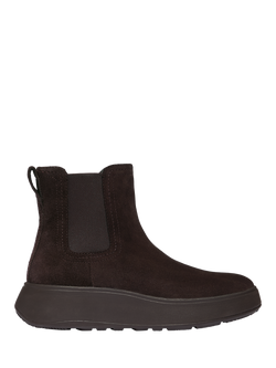 FitFlop F-Mode Stitch Suede Chelsea Boots, Chocolate Brown, Chocolate Brown