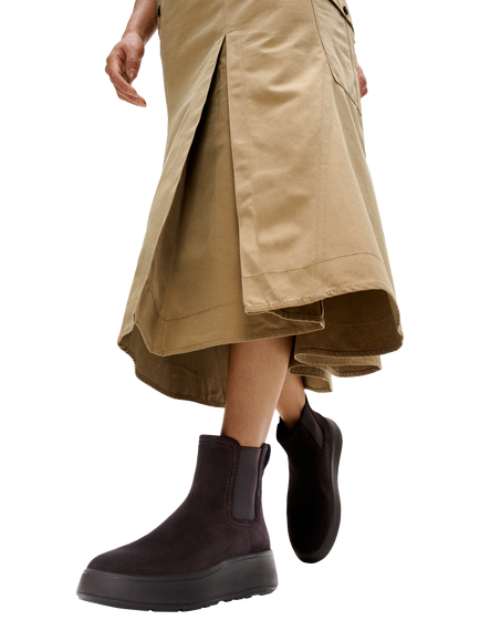 FitFlop F-Mode Stitch Suede Chelsea Boots, Chocolate Brown - view 2, Chocolate Brown