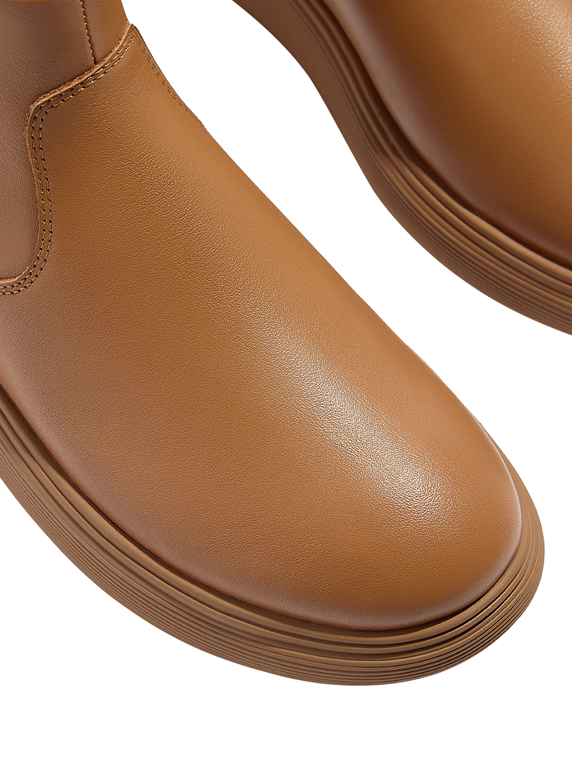 Product image 3 of 5, which shows FitFlop IQ-COMFF Leather Zip Ankle Boots, Desert Tan, 3
