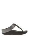 FitFlop Halo Bead Circles T-Bar Sandals, Pewter Black