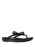 FitFlop iQushion Glitz Bow Flip Flops, Black