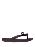 FitFlop iQushion Glitz Bow Flip Flops, Black, Plumberry