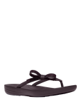 FitFlop iQushion Glitz Bow Flip Flops, Black, Plumberry