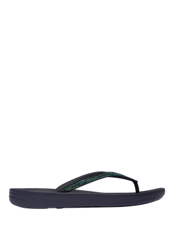 FitFlop IQushion Sparkle Flip-Flops, Midnight Navy