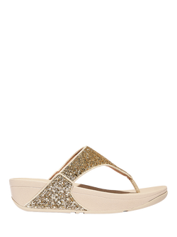 FitFlop Lulu Glitter Flip Flops, Gold