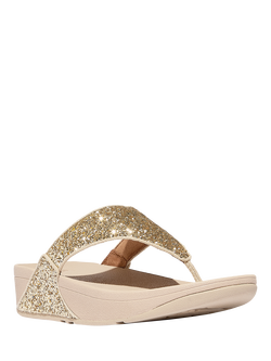 FitFlop Lulu Glitter Flip Flops - view 2, Gold