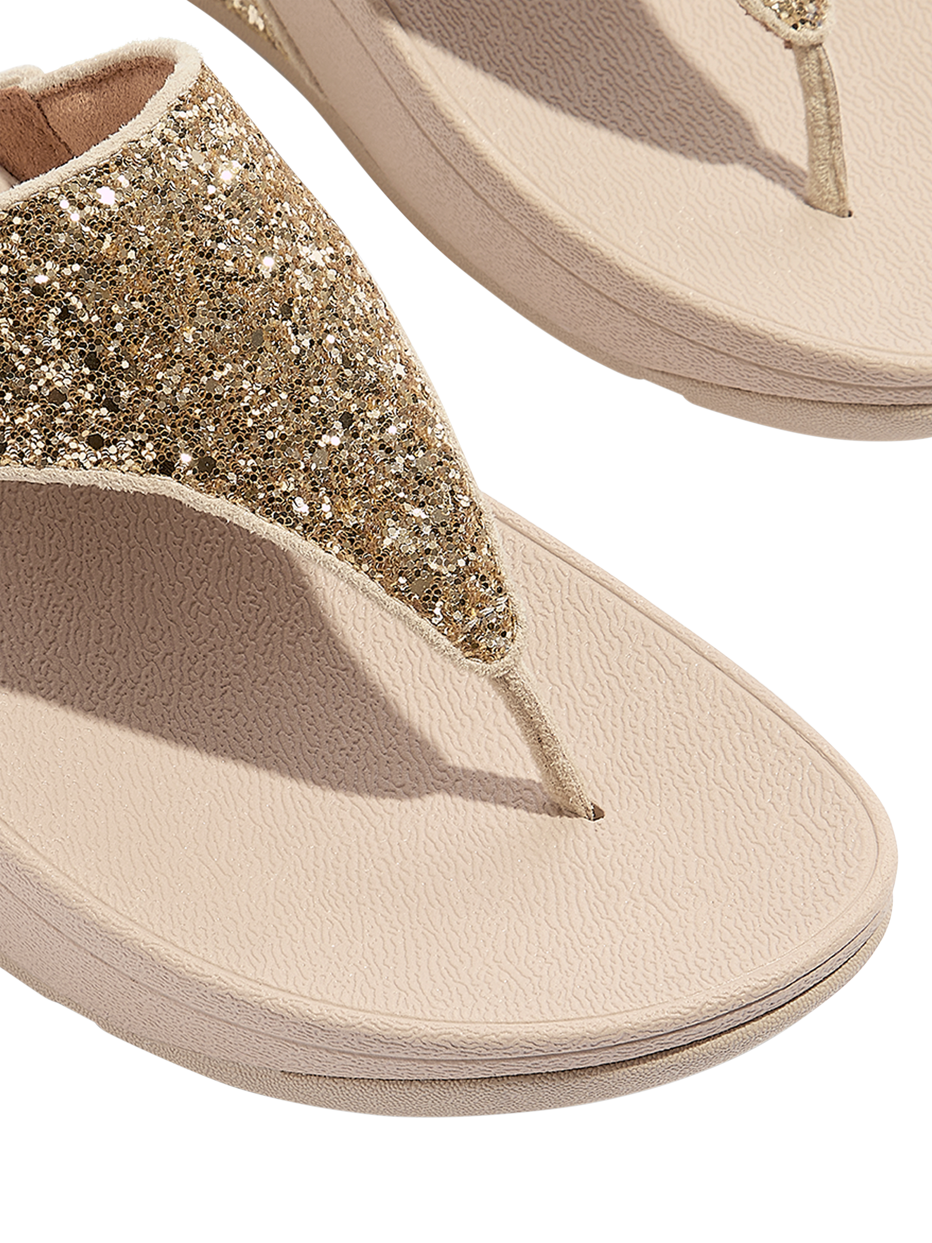 Product image 3 of 5, which shows FitFlop Lulu Glitter Flip Flops, Platino, 3