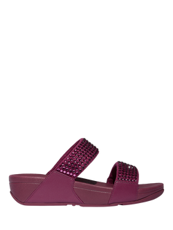 FitFlop Lulu Maxi Crystal Slider Sandals, Ruby