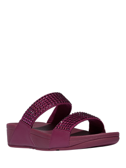 FitFlop Lulu Maxi Crystal Slider Sandals - view 2, Ruby