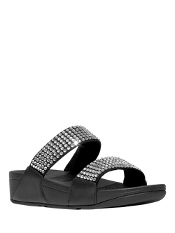 FitFlop Lulu Maxi Crystal Slider Sandals - view 2, Black