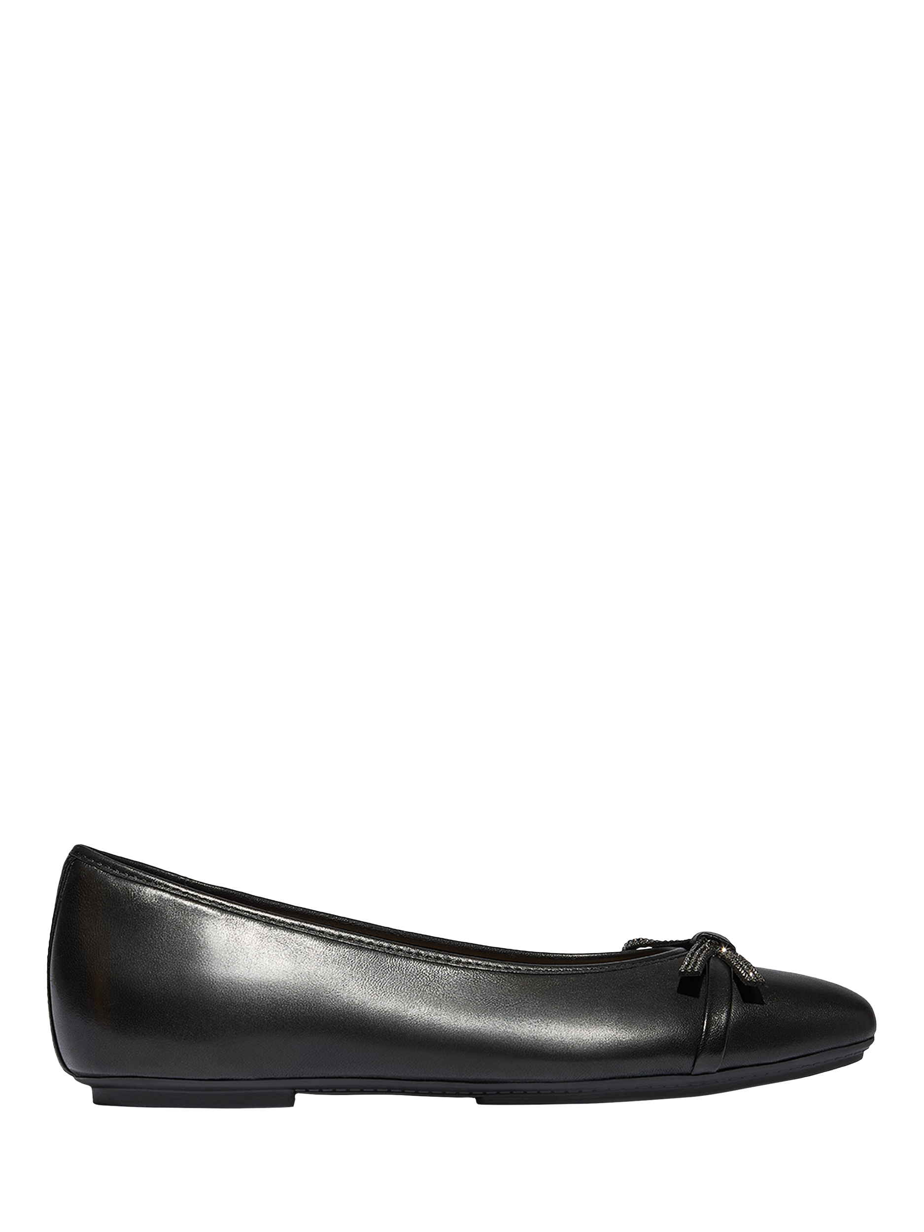 Product image 1 of 5, which shows FitFlop Delicato Glitz Bow Ballerina Pumps, Black, 3